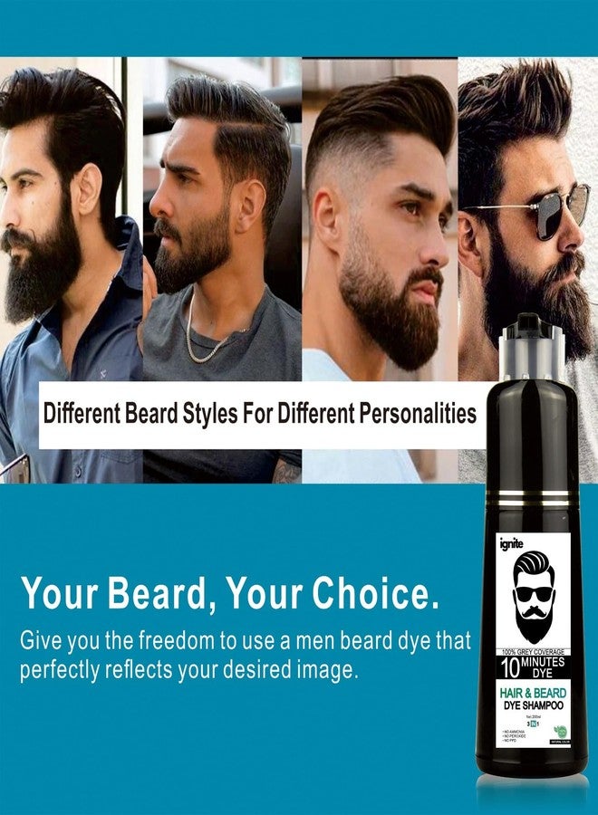 إجنايت شامبو صبغة شعر ولحية للرجال - تغطية كاملة للشعر الأبيض - صبغة سوداء - لون طبيعي 3 في 1 للشعر واللحية والشارب - Image 5